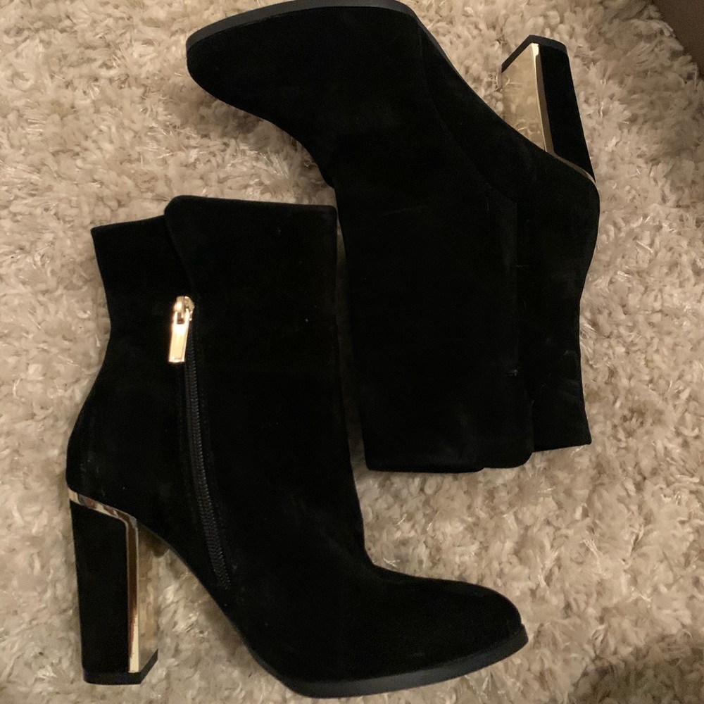 Faux Suede Black Bootie
